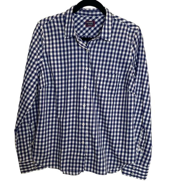 UNTUCKit Blue/White Long Sleeve Button Down Collared Shirt - Size 8 - Picture 1 of 4